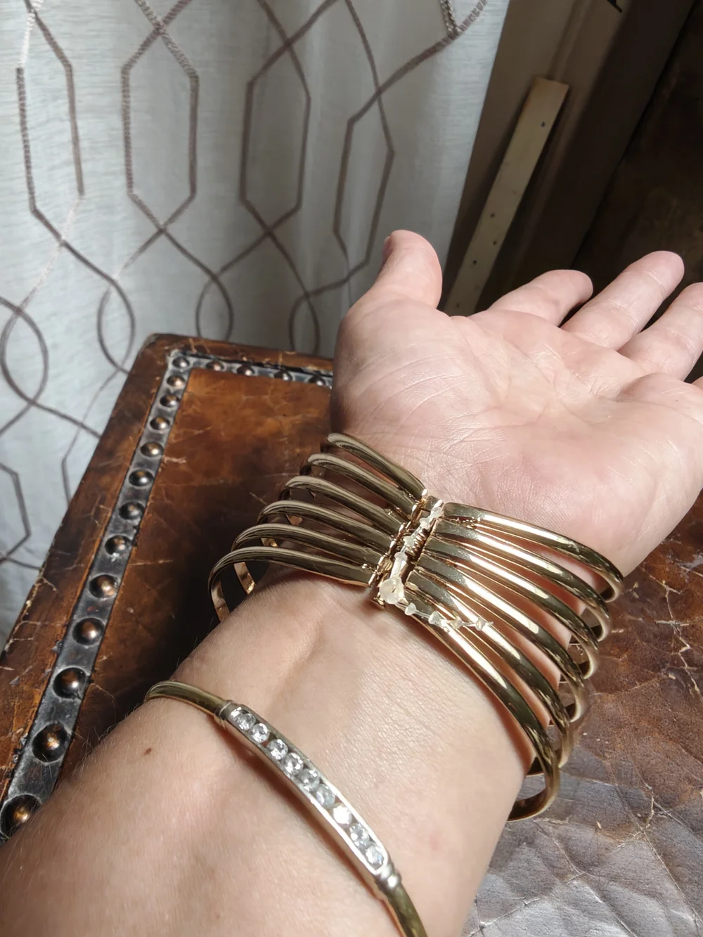 Gold-Tone Multi-Loop Women's Cuff Bracelet